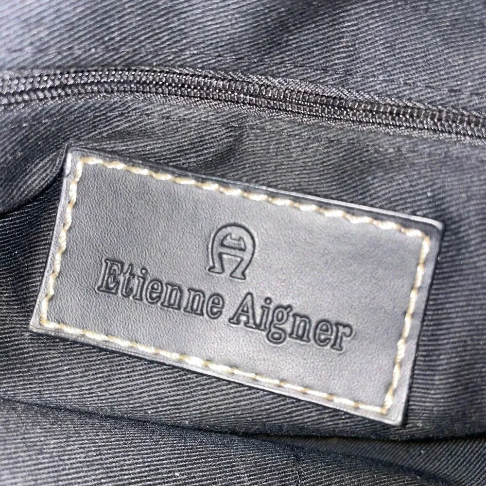 Vintage Etienne Aigner Handbag Canvas and leather Black‎ 9.5